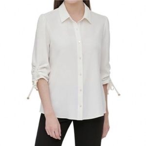 Calvin Klein Drawstring-Sleeve Shirt